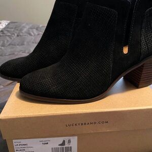 Lucky Brand Black Heeled Boots